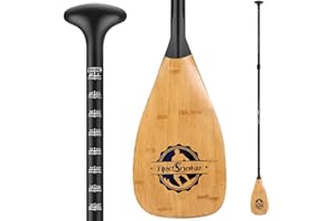 RedSnake Full Carbon Fiber Stand Up Paddleboard Oar, Carbon Fiber Blade with Adjustable 3-Piece Imitation Bamboo SUP Board Paddles Comes with a Backpack