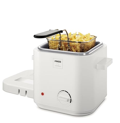 Princess - Freidora Fondue Royalminifryer, 840W, 1.2L, 6 Comensales, Blanca