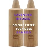 Personal Bamboo Infused Air Filter 2 Pack - Odor and Smoke Eliminator - Travel Size Compact Filter - 100+ Uses Each