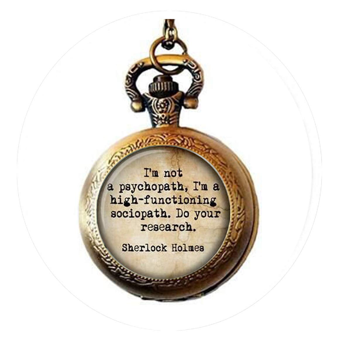 Sherlock Holmes Quote Necklace Sherlock Holmes Pendant Sherlock Holmes Jewelry I'm not a - Religious Jewelry Pocket Watch Necklace Charm Bible Quote Pendant - Christian Necklace - Religious Jewelry
