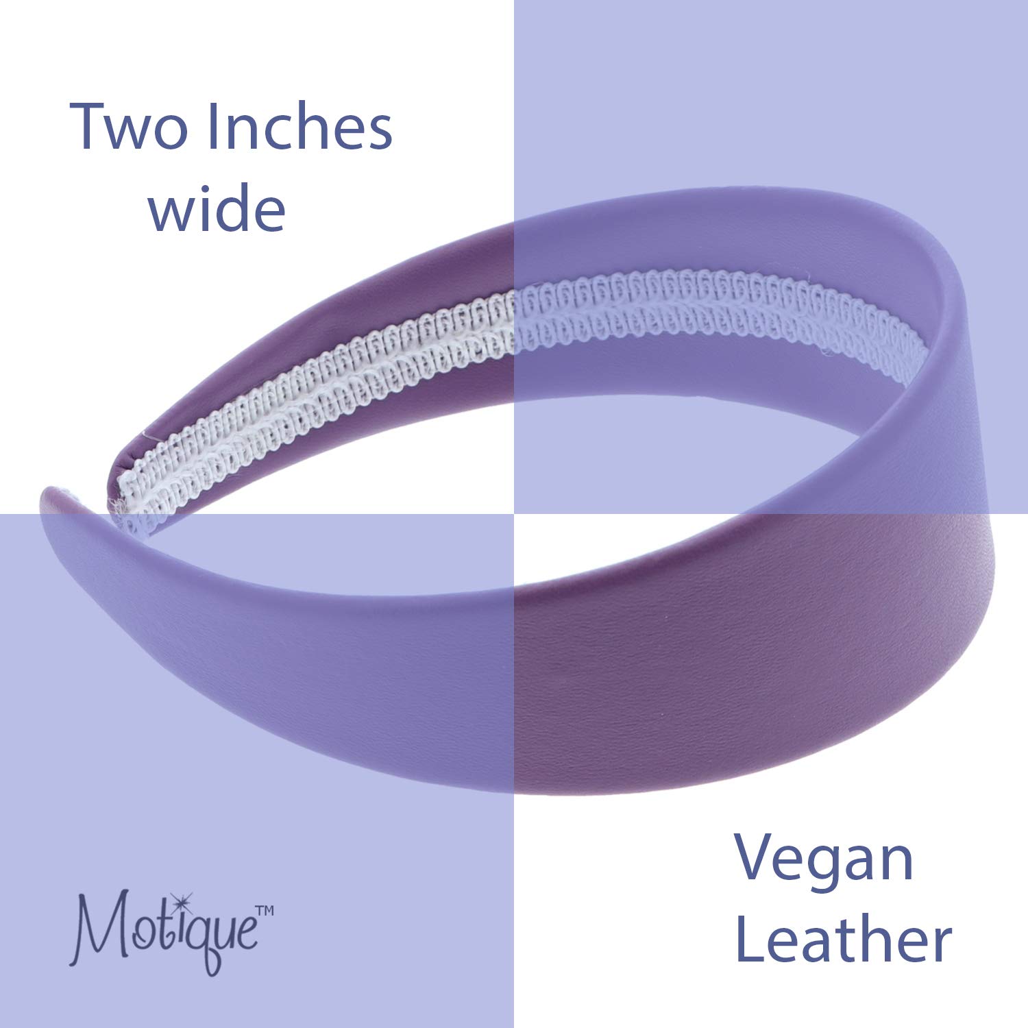 2 Inch Wide Leather Like Headband Solid Hair band for Women and Girls - Light Purple: Beauty