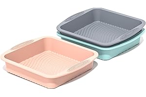 SOV Silicone Square Cake Pan - 10 inch silicone baking pans, Non-Stick, Heat Resistant baking molds are perfect for Cakes, Br