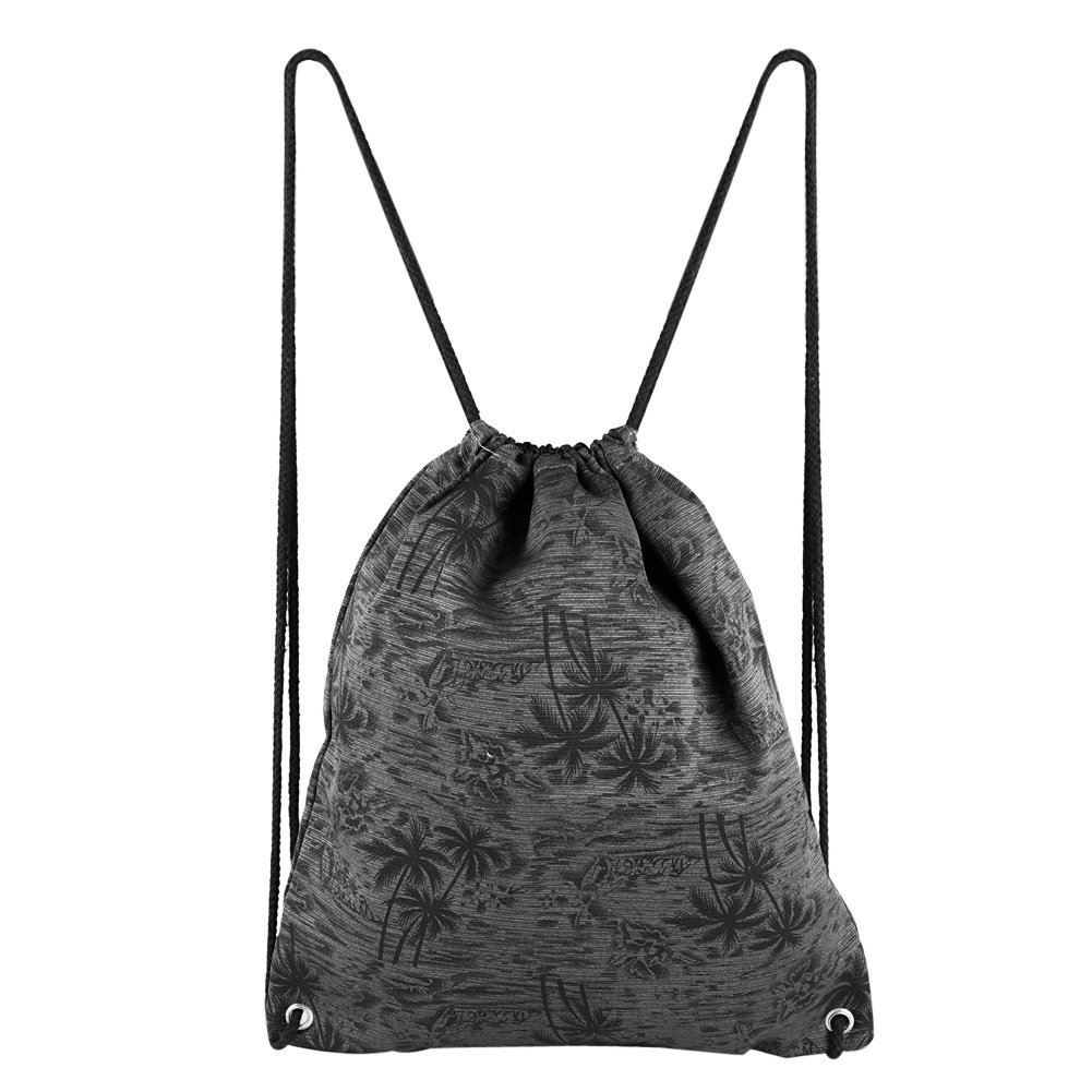 Forestfish Drawstring Bag Backpack Canvas Gym Sack Lightweight Sport