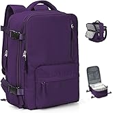 VGCUB Large Travel Backpack with Vacuum System Carry on Personal Item Storage Compression Seal Bags for Clothing with Pump Work Business Vacpack Laptop Backpack for Women Men Dark Purple