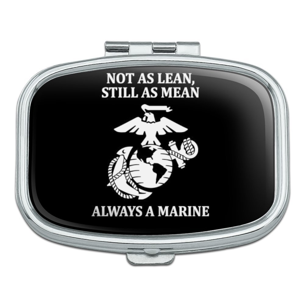 Not as Lean Still as Mean Always a Marine USMC White Black Officially Licensed Rectangle Pill Case Trinket Gift Box