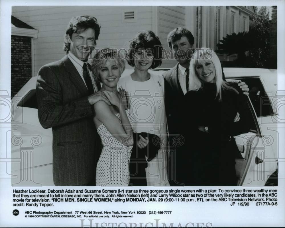 Historic Images - 1990 Press Photo Heather Locklear and co-Stars, Rich Men, Single Women