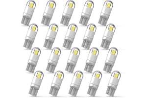 WEIMELTOY 194 LED Car Bulb, 1.5W, 12V, White, 360 Degree Lighting, 20 Pack