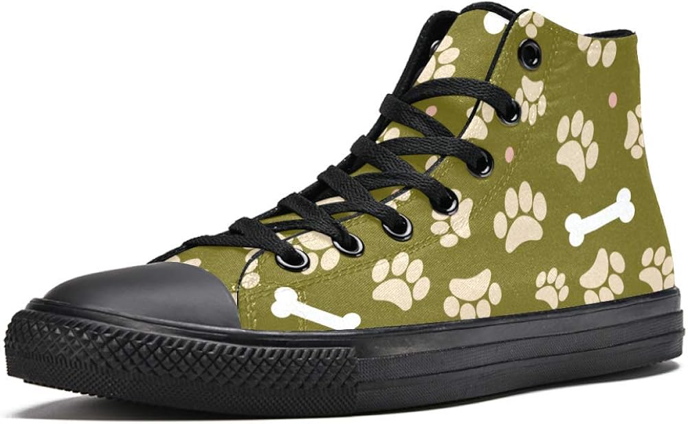 Lorvies Scarpe sportive da uomo con impronte di animali Bones Dog