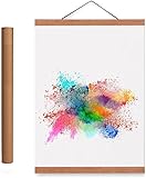 Ywlake Magnetic Poster Frame Frames,Light Wood Wooden Poster Hangers Hanger Hanging Kit For Canvas Artwork Art Print (30cm / 11.8", White
