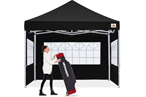ABCCANOPY Outdoor Winter Gazebo 10x10, Premium Instant Pop Up Canopy Tent with Elegant Church Window,Snow and Rain Protection, Bonus Wheeled Bag,Black