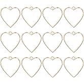 PATIKIL Jewelry Making Charm Bulk, 60 Pcs Alloy Open Back Heart Shape Bezel Frame Pendants for Necklace,Bracelet,Earring Making