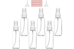 Zoizocp Spray Bottles, 2oz/50ml Clear Empty Fine Mist Plastic Mini Travel Bottle Set, Small Refillable Liquid Containers with