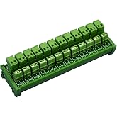 Electronics-Salon DIN Rail Mount Pluggable 12x2 Position 10A / 300V Screw Terminal Block Distribution Module. (Top Wire Connects)