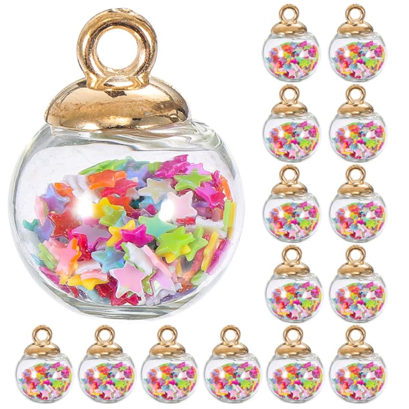 JOINPAYA 40Pcs Mini Star Sequin Ball Charms for Christmas Tree Decorations Diy Hanging Pendants for Necklace Bracelet Jewelry Making Xmas Party Home Ornament Accessories