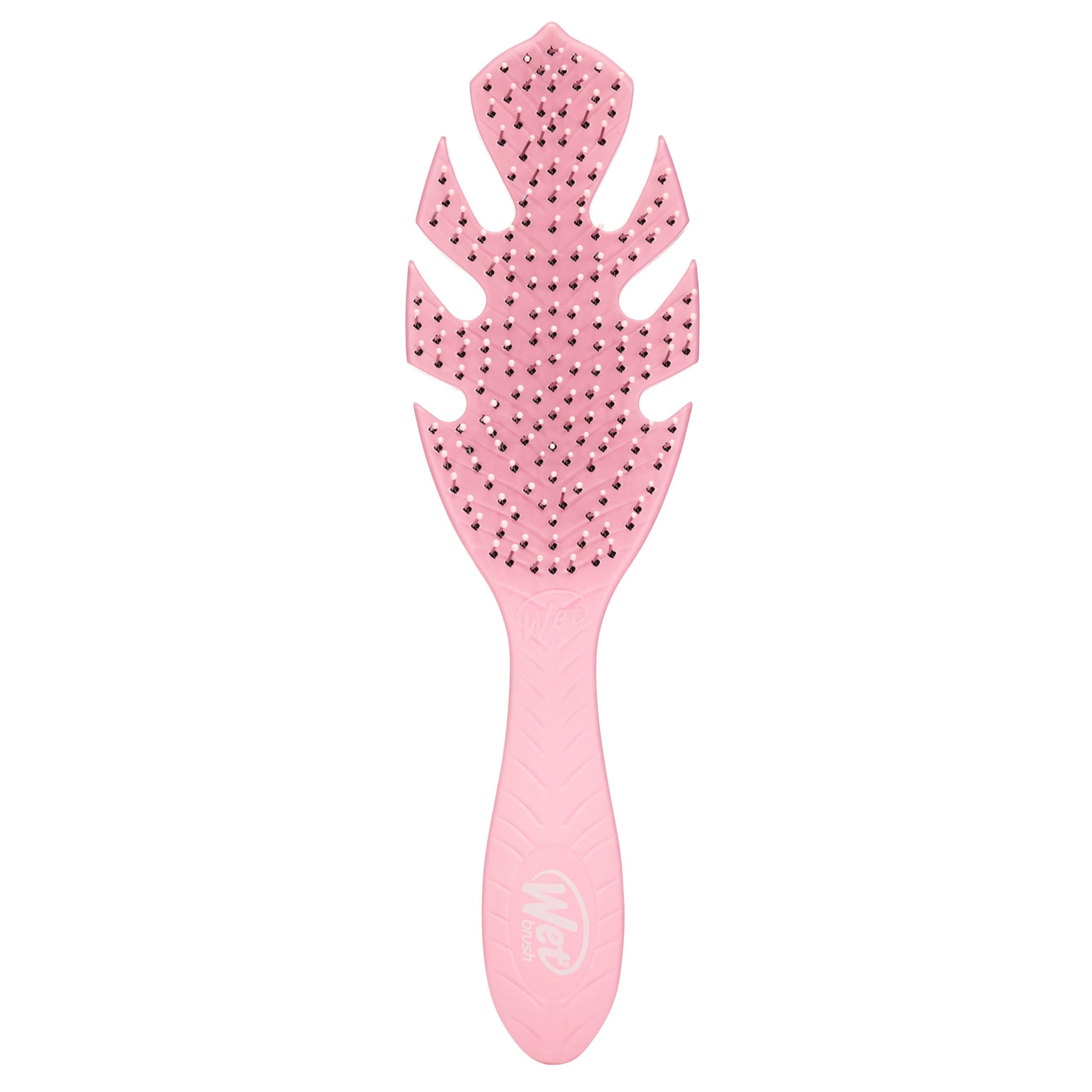 WetBrush Go Green Biodegradable Detangler Hairbrush Soft Intelliflex Bristles Pain Free Brushing All Hair Types Pink