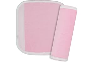 REFLYAWAY 2Pcs Baby Car Seat Neck Cover for Kids, Children Seat Belt Cushion Cute Cartoon Pattern, Comfortable Soft Car Seat Belt Pads Cover Neck Support Travelling (Pink01)