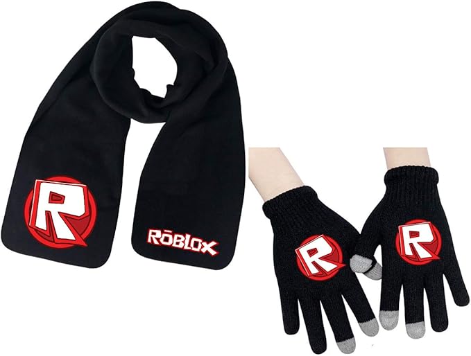 Game Roblox scarf gloves set plush Roblox keep warm neckerchief Soft