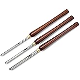 Urbansential 3-Pieces 22.5” HSS Bowl Gough Lathe Chisel Set Wood Turning Tools with Wooden Handle, 1/4-Inches, 3/8-Inches and