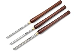 Urbansential 3-Pieces 22.5” HSS Bowl Gough Lathe Chisel Set Wood Turning Tools with Wooden Handle, 1/4-Inches, 3/8-Inches and