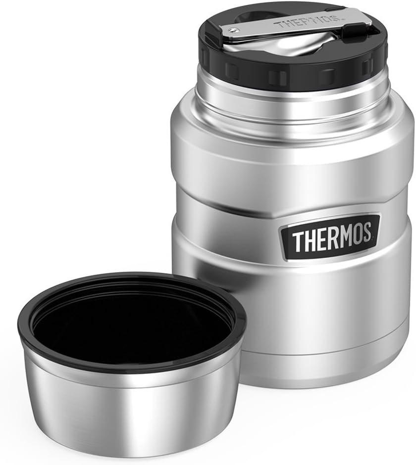Thermos Stainless King 16 Ounce Food Jar with Folding Spoon, Stainless Steel: Kitchen & Dining