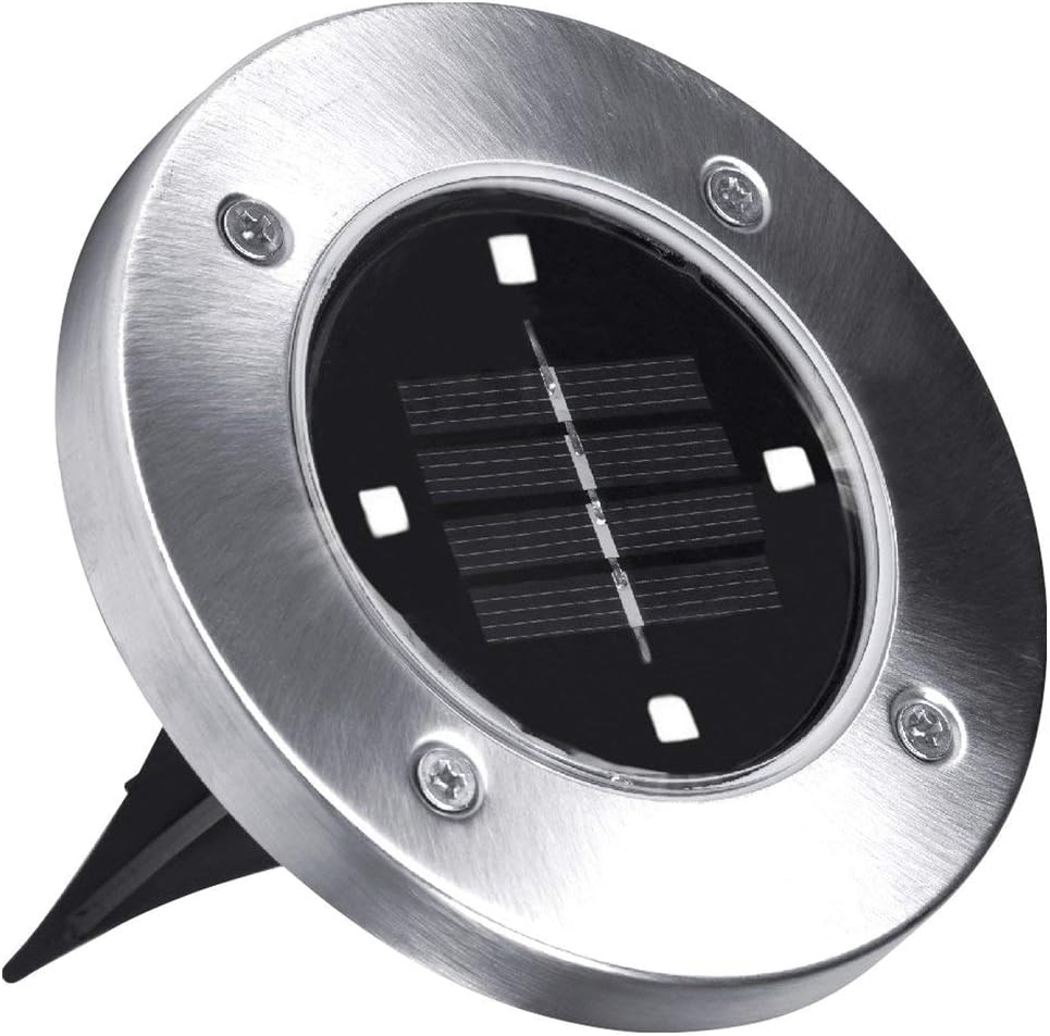 MediaShop LED Solar Disk Lights Ø 11,5 cm silber 4er-Set (M16943)