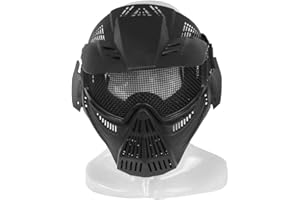 LEJUNJIE Tactical Steel Mesh Mask Breathable Safety Full Face Protection Mask for Tactical CS Field Airsoft Paintball Mask