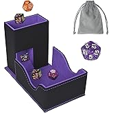 Stepane Dice Tower and Tray,Foldable Portable Dice Rolling Tower,Dice Roller Accessory for Dungeons and Dragons,Classic Board Games,RPG Games,and Tabletop Games Black/Violet
