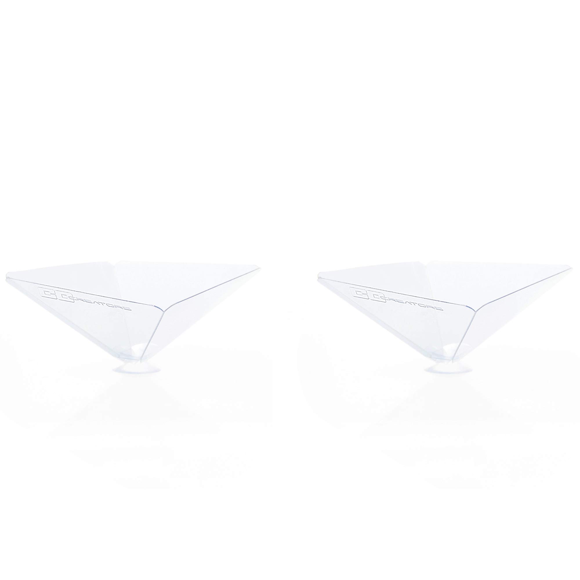 CoCreators 360 Virtual Reality Mini 3D Holographic Projection Pyramid with Suction cup for any Smartphone or Tablet Twin Pack