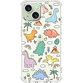 MOSNOVO Case for iPhone 15, [Compatible with Magsafe] [Buffertech 6.6ft Military-Grade Drop Protection] [Anti Peel Off Tech] Clear Phone Case Design - Dinosaur Land