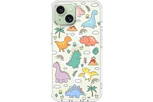 MOSNOVO Case for iPhone 15, [Compatible with Magsafe] [Buffertech 6.6ft Military-Grade Drop Protection] [Anti Peel Off Tech] Clear Phone Case Design - Dinosaur Land