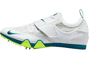Nike Pole Vault Elite Track & Field Jumping Spikes, White/Barely Green/Electric Algae, 10.5