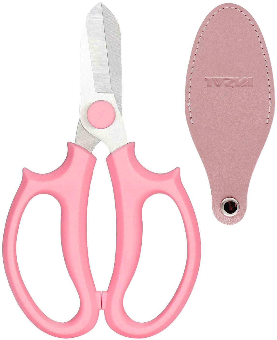 Floral Shears, Premium Steel Garden Pruning Shears Floral Fruits Leaf Scissors Hand Pruner Snip Trimming Tool for Gardening Flower (Pink, 6.5)