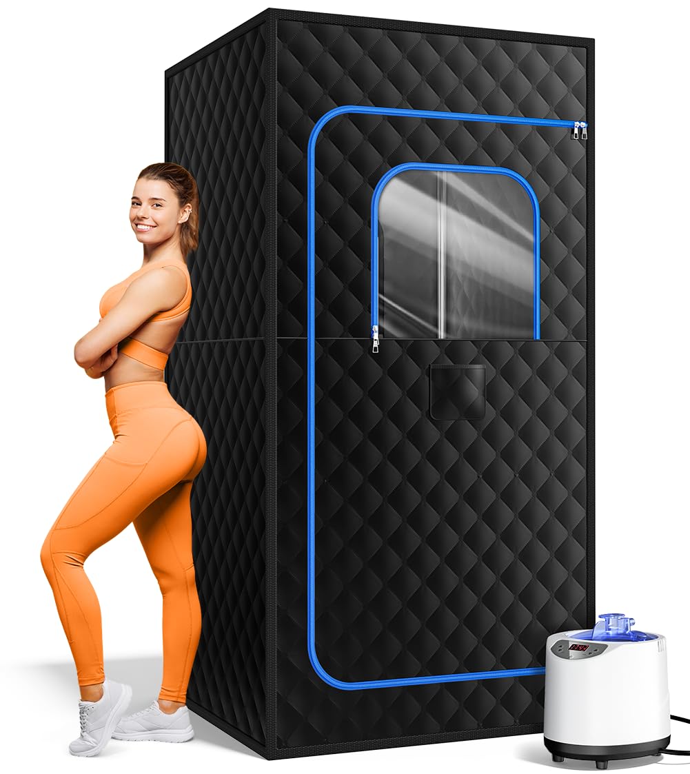 Photo 1 of pikulLA Sauna Box, Portable Sauna for Home, Steam Sauna Accessories Sauna Tent, Personal Sauna Steamer with 1200W 3L Steamer Heater,15 Levels,Remote Control,Size 36 * 36 * 71 inches