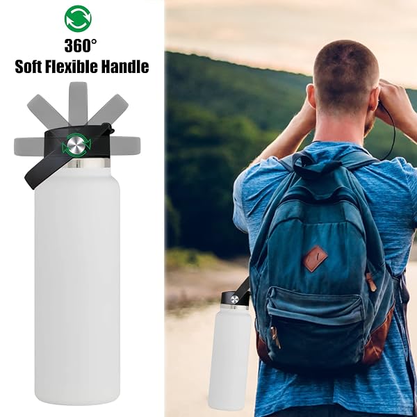 FLIP COFFEE LIDS FOR HYDRO FLASK WIDE MOUTH BOTTLE – 12 16 18 20 32 40 64 OZ, FLEXIBLE HANDLE FOR HYDROFLASK LID REPLACEMENT