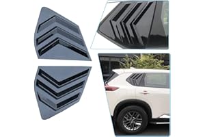 BOYUER for Nissan Rogue 2021-2025 Racing Style Rear Side Window Louvers Sport Style Scoop Louvers Cover Blinds Cool Exterior Decoration-Bright Black
