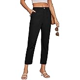 GRACE KARIN Women's 2025 Work Pants Casual High-Waisted Business Tapered Leg Trousers with Pockets