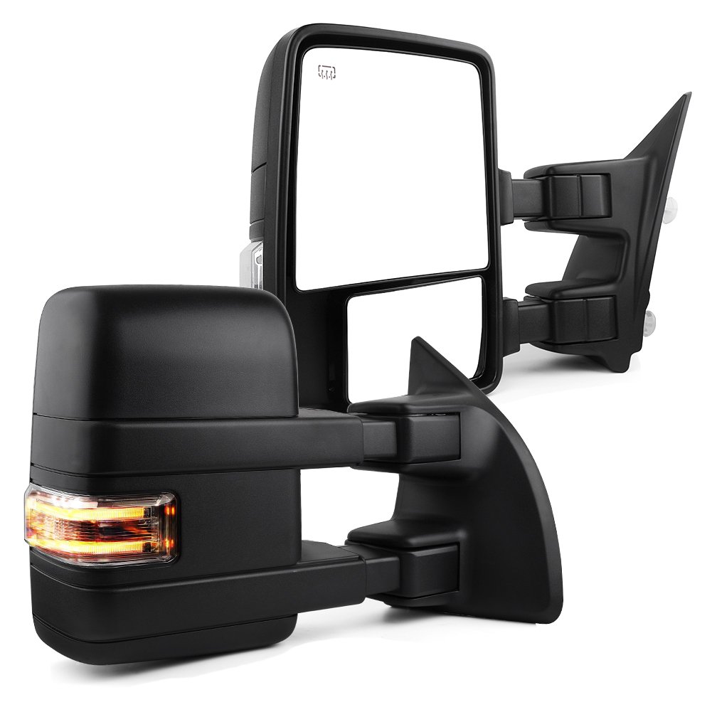 Amazon.com: Towing Mirrors, for2008-2015 Ford F250/F350/F450 Super Duty  Pair Set Telescoping Power Heated Puddle Light Signal Light Tow Mirrors:  Automotive