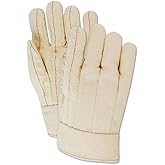Magid 97BT Cotton Heater Beater Mill Glove with 2" Band Top Cuff, Work, Men Size, White (One Dozen)