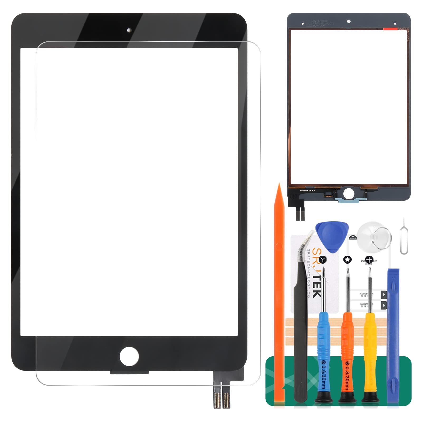 For IPad Mini 5 7.9 Screen Replacement 2019 A2126 A2124 A2133 Touch Screen Digitizer Glass Panel Matrix Repair Parts Kit (Black)