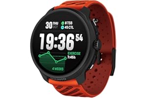 SUUNTO Race 2 GPS Sports Watch, 1.5" AMOLED Touchscreen w/Crown, 16 Days Battery Life, Training Metrics and Recovery Insights, Dual-GNSS, 32GB Global Offline Maps, Lightweight, Coral Orange