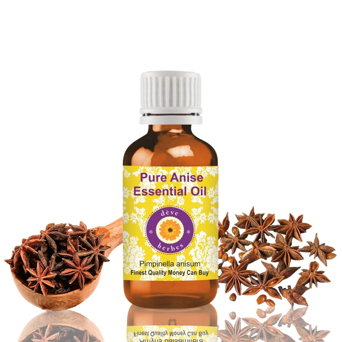 Deve Herbes Pure Anise Essential Oil (Pimpinella anisum) Non-Sticky | Non-Greasy | for Aromatherapy, Massage & DIY Use 15ml