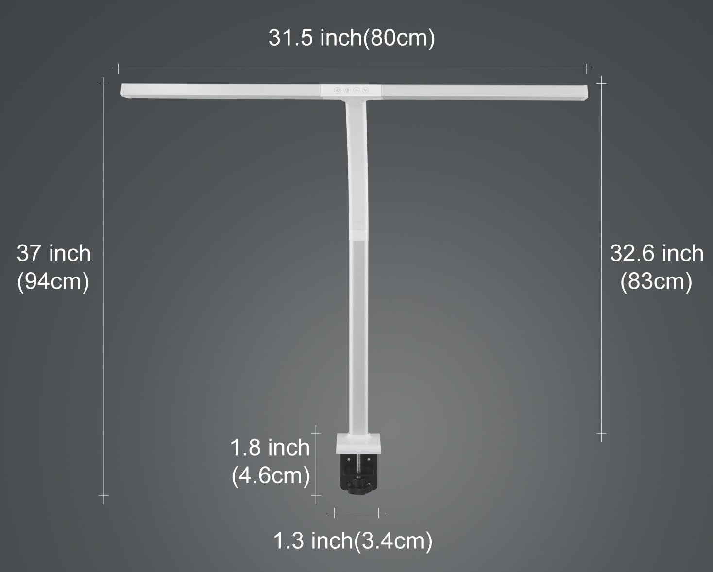 Phive LED Task Lamp 20 Watt Super Bright Desk Lamp With Clamp Dimmable