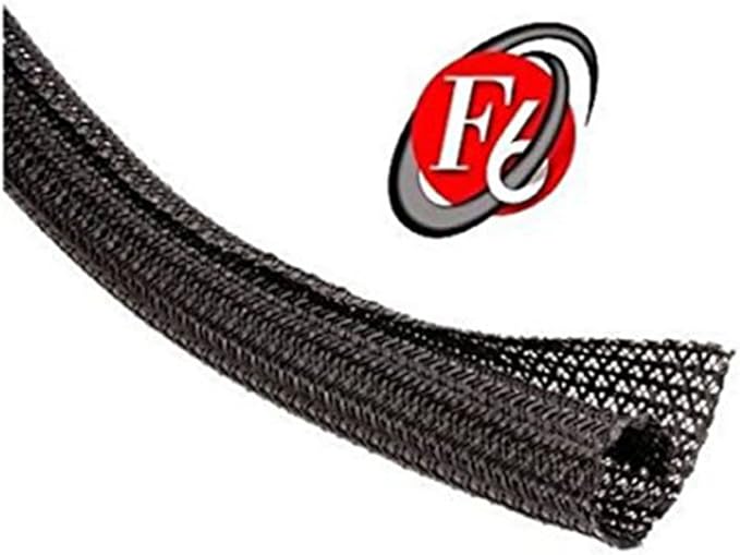 1/2" Split F6 Braided Cable Sleeving Wrap, Split Loom