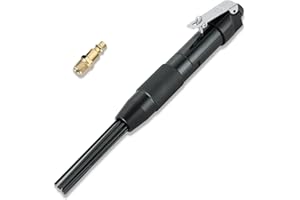 FLKQC Compact Air Needle Scaler, 1/4" Air Powered Rust Paint Weld Remover Cleaner, 90psi Needle Scaler for Removing Lag Rust 