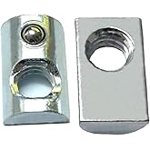 Axageid 20 Packs 1/4-20 Threaded Steel Roll in T-Nut with Ball Spring, T Slot Accessories for Aluminum Extrusion Profile Rail