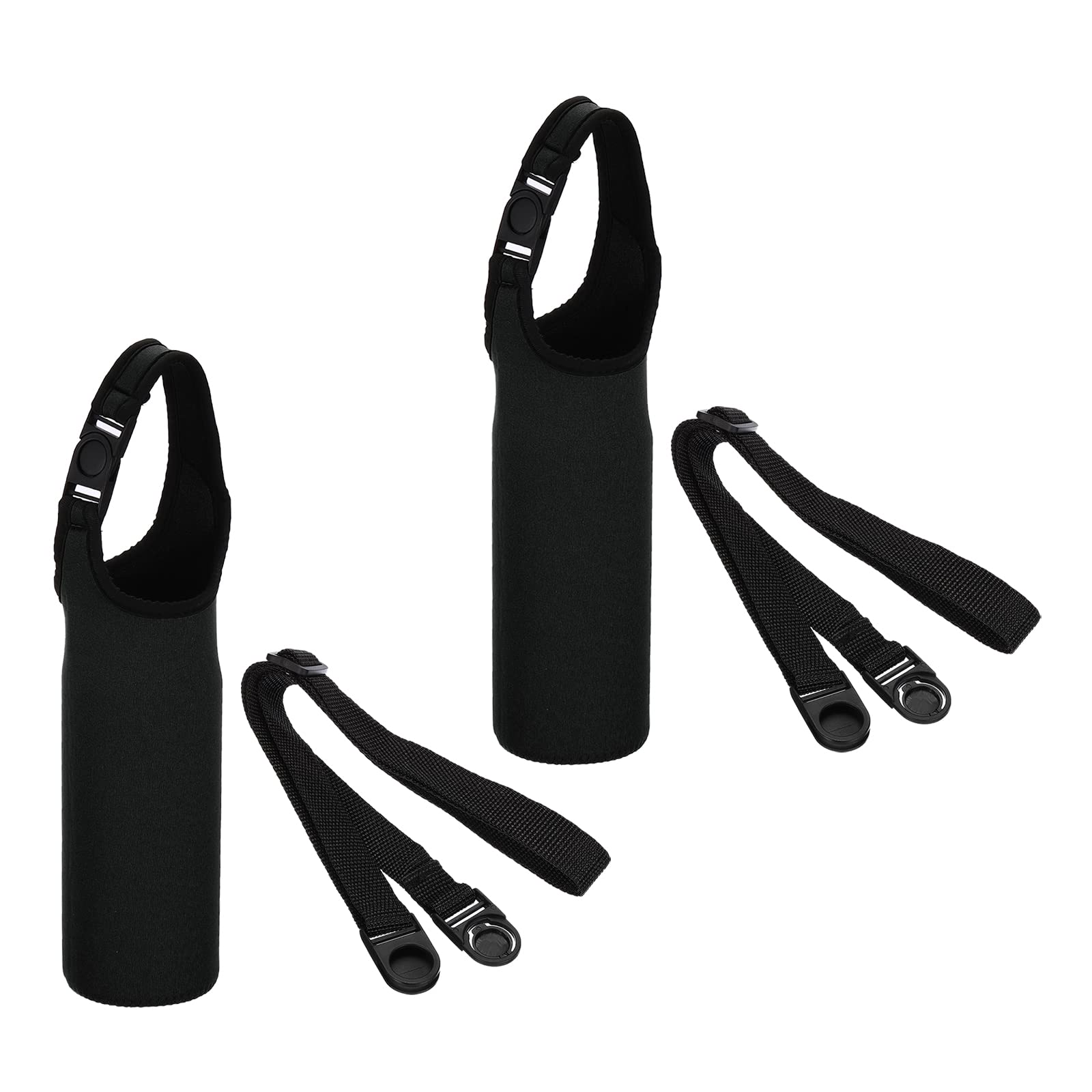 PATIKIL 67mmx185mm Water Bottle Sling Bag, 2 Pack Neoprene Portable Insulated Bottle Holder Carrier with Removable Adjustable Shoulder Strap, Black