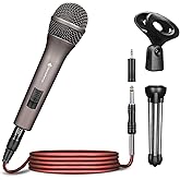 SonixForce Professional Dynamic Microphone for Singing Karaoke Microphone with 16ft XLR to 1/4'' Audio Cable, Vocal Handheld Mic for Podcast Mixer Amplifier PA System
