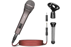 SonixForce Professional Dynamic Microphone for Singing Karaoke Microphone with 16ft XLR to 1/4'' Audio Cable, Vocal Handheld Mic for Podcast Mixer Amplifier PA System