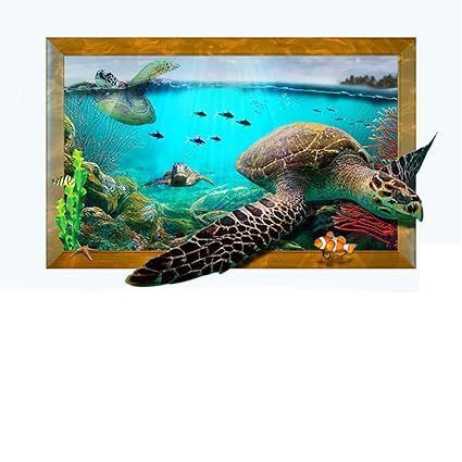 Amazon Com 3d Ocean Sea Turtles Home Living Bedroom Decor