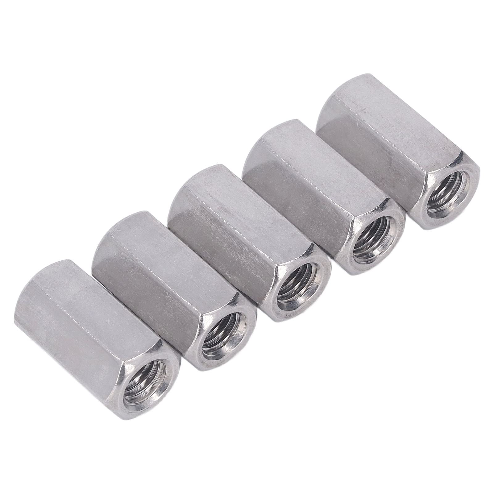 Pack Of 5 M12 X 1.75-Pitch 36mm Length Metric Hex Coupling Nut 304 Stainless Steel